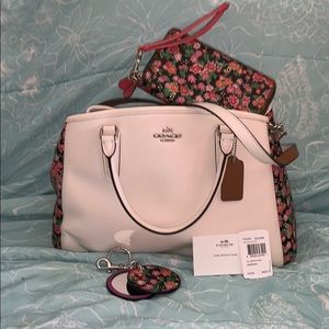 COACH MARGOT CANVAS W/WRISTLET & MIRROR KEYCHAIN